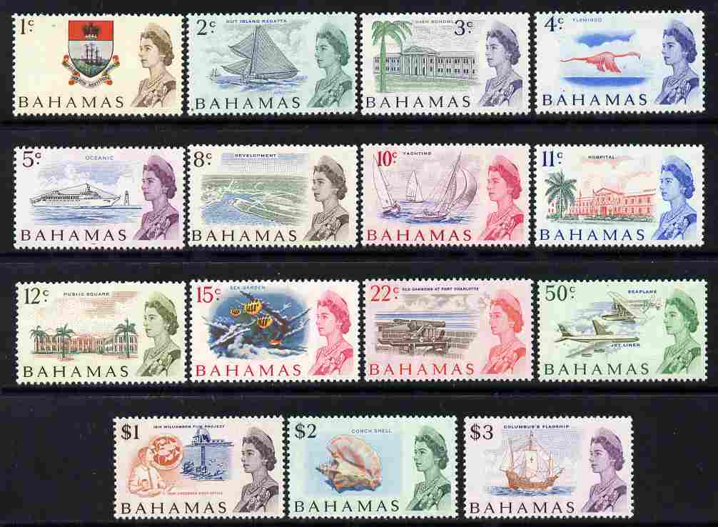 Bahamas 1967-71 New Currency definitive set complete 15 values unmounted mint, SG 295-309, stamps on xxx