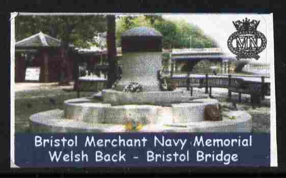 Cinderella - Great Britain 2001 Bristol Merchant Navy Memorial undenominated self-adhesive label unmounted mint, stamps on cinderellas, stamps on navy, stamps on ships, stamps on self adhesive, stamps on 