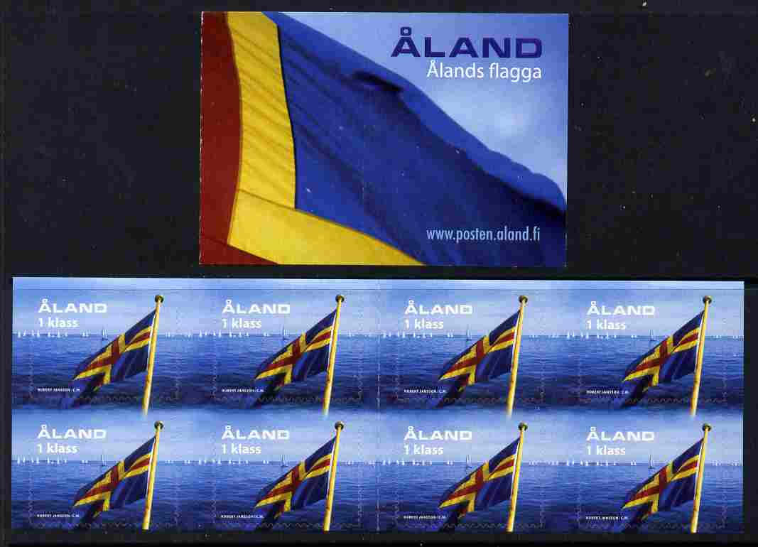 Aland Islands 2004 50th Anniversary of Aland Flag 4.80 Euro self-adhesive booklet complete and fine SG SB13, stamps on flags, stamps on self adhesive