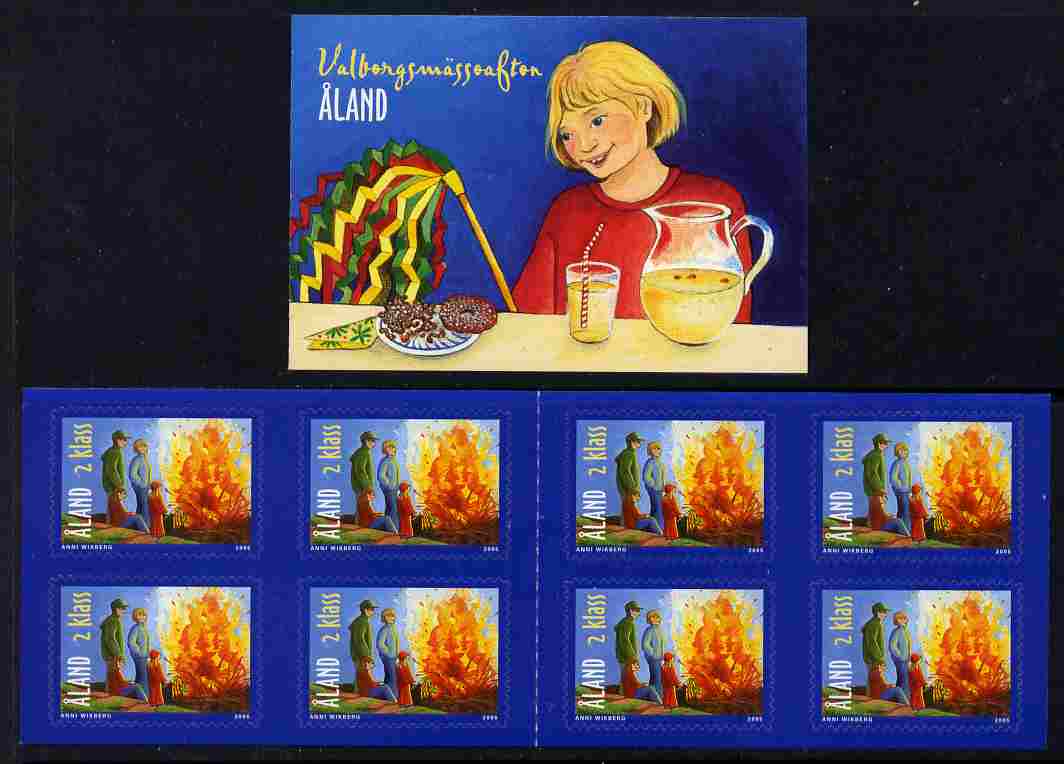 Aland Islands 2005 Walpurgis Night 4.00 Euro self-adhesive booklet complete and fine SG SB16, stamps on festivals, stamps on self adhesive