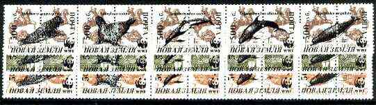 New Land - WWF Dolphins opt set of 15 values, each design opt'd on pair of Russian defs (Total 30 stamps) unmounted mint, stamps on wwf    mammals    whales, stamps on  wwf , stamps on 