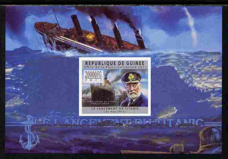 Guinea - Conakry 2011 Sinking of the Titanic #2 imperf deluxe sheet unmounted mint. Note this item is privately produced and is offered purely on its thematic appeal , stamps on , stamps on  stamps on ships, stamps on  stamps on titanic, stamps on  stamps on disasters