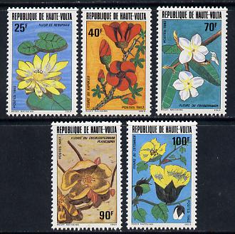 Upper Volta 1982 Flowers set of 5 unmounted mint SG 639-43, stamps on flowers