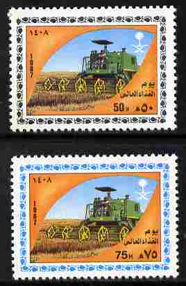 Saudi Arabia 1987 World Food Day set of 2 unmounted mint SG 1540-41, stamps on food, stamps on agriculture, stamps on food