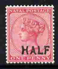 Natal 1895 QV HALF on 1d rose unmounted mint SG 125, stamps on , stamps on  stamps on , stamps on  stamps on  qv , stamps on  stamps on 