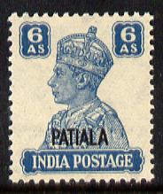 Indian States - Patiala 1941-46 KG6 6a turquoise-green unmounted mint SG 113, stamps on , stamps on  kg6 , stamps on 