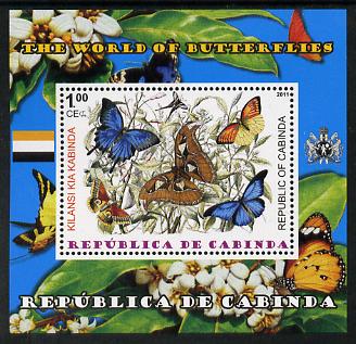 Cabinda Province 2011 The World of Butterflies #2 perf souvenir sheet  unmounted mint, stamps on butterflies, stamps on heraldry, stamps on flags