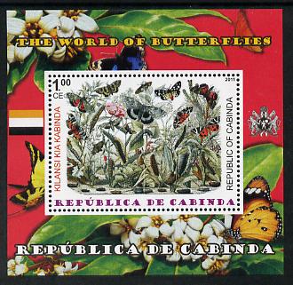 Cabinda Province 2011 The World of Butterflies #4 perf souvenir sheet  unmounted mint, stamps on butterflies, stamps on heraldry, stamps on flags