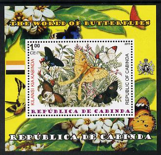 Cabinda Province 2011 The World of Butterflies #7 perf souvenir sheet  unmounted mint, stamps on butterflies, stamps on heraldry, stamps on flags