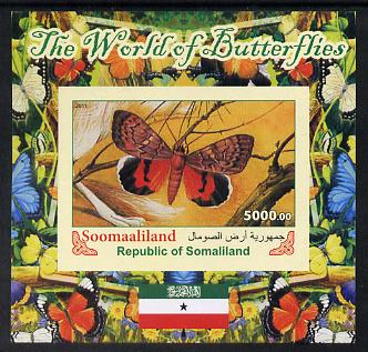 Somaliland 2011 The World of Butterflies #3 imperf souvenir sheet  unmounted mint, stamps on , stamps on  stamps on butterflies, stamps on  stamps on flags
