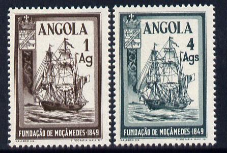 Angola 1949 Centenary of Founding of Mozambique perf set of 2 unmounted mint SG 450-51, stamps on ships, stamps on 