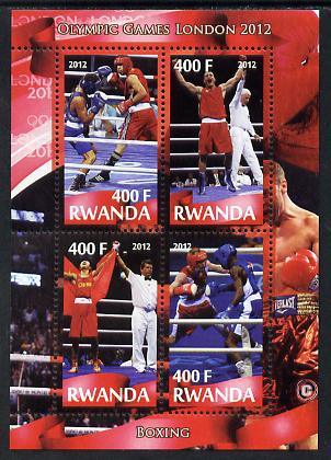 Rwanda 2012 London Olympic Games - Boxing perf sheetlet containing 4 values unmounted mint, stamps on olympics, stamps on boxing