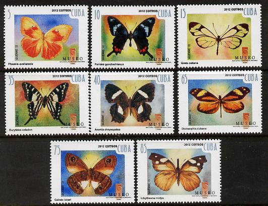 Cuba 2012 Butterflies perf set of 8 unmounted mint , stamps on butterflies