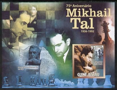 Guinea - Bissau 2011 Chess - 75th Birth Anniversary of Mikhail Tal #1 imperf m/sheet unmounted mint. Note this item is privately produced and is offered purely on its thematic appeal , stamps on personalities, stamps on chess, stamps on 