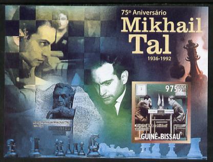 Guinea - Bissau 2011 Chess - 75th Birth Anniversary of Mikhail Tal #4 imperf m/sheet unmounted mint. Note this item is privately produced and is offered purely on its thematic appeal , stamps on personalities, stamps on chess, stamps on 