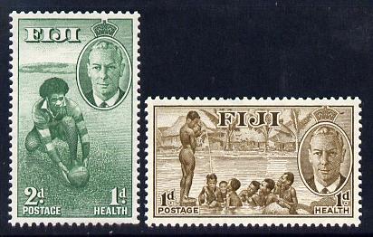Fiji 1951 Health set of 2 unmounted mint SG 431-2, stamps on sport, stamps on rugby, stamps on children