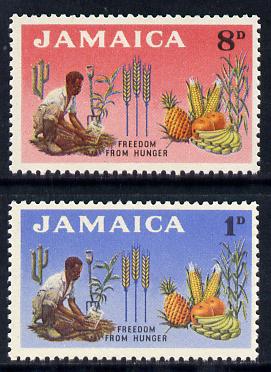 Jamaica 1963 Freedom from Hunger set of 2 unmounted mint, SG 201-02, stamps on , stamps on  stamps on food, stamps on  stamps on agriculture