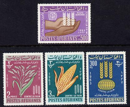 Afghanistan 1963 Freedom from Hunger set of 4 unmounted mint, stamps on food, stamps on agriculture
