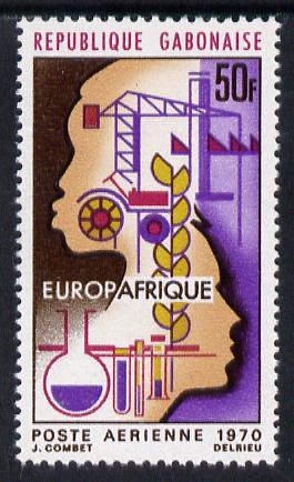 Gabon 1970 Europafrique Air 50f unmounted mint, SG 381, stamps on science & technology, stamps on agriculture, stamps on civil engineering, stamps on cranes