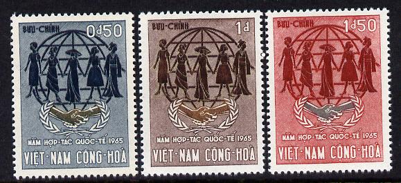 Vietnam - South 1965 International Co-operation Year set of 3 unmounted mint, SG S238-40, stamps on , stamps on  stamps on  icy , stamps on  stamps on 