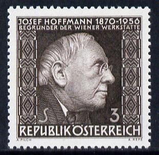 Austria 1966 10th Death Anniv of Joseph Hoffman (architect) unmounted mint, SG 1467, stamps on architecture, stamps on personalities