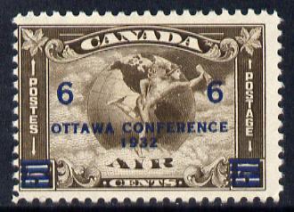 Canada 1932 Ottawa Conference 6c on 5c Air unmounted mint SG 318, stamps on globes
