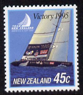 New Zealand 1995 New Zealands Victory in Americas Cup 45c unmounted mint , stamps on sailing, stamps on yachting, stamps on sport