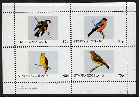 Staffa 1982 Finches perf  set of 4 values (10p to 75p) unmounted mint, stamps on birds