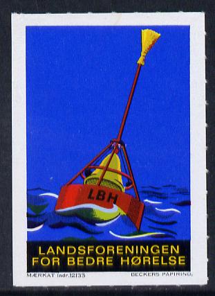 Cinderella - Denmark label for National Association for Better Hearing showing a Life Bouy unmounted mint, stamps on cinderella, stamps on disabled, stamps on deaf, stamps on safety at sea
