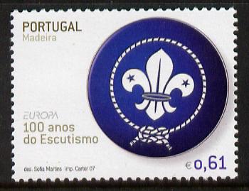 Portugal - Madeira 2007 Europa - Centenary of Scouting 61c unmounted mint SG 389, stamps on europa, stamps on scouts, stamps on 