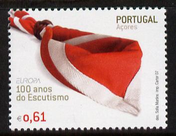 Portugal - Azores 2007 Europa - Centenary of Scouting 61c unmounted mint SG 624, stamps on europa, stamps on scouts, stamps on 