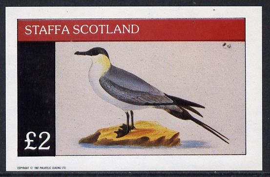 Staffa 1982 Birds #07 (Sea Gull) imperf deluxe sheet (Â£2 value) unmounted mint, stamps on birds