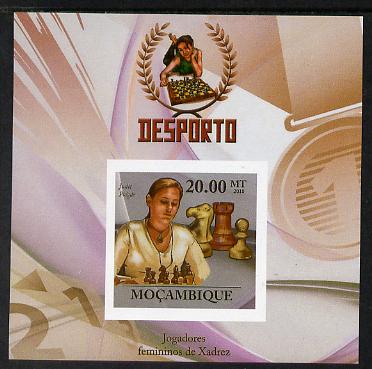 Mozambique 2010 Chess Players - Judit Polgar imperf m/sheet unmounted mint. Note this item is privately produced and is offered purely on its thematic appeal, stamps on personalities, stamps on chess