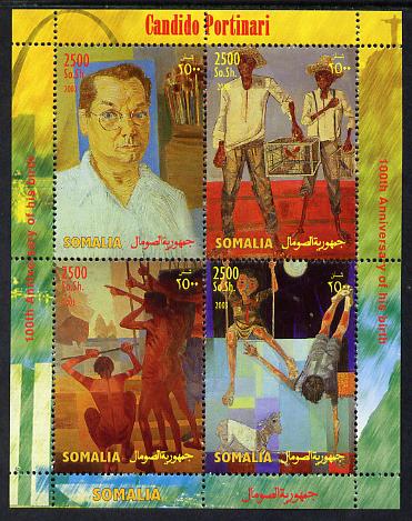 Somalia 2004 Paintings by Candido Portinari perf sheetlet containing 4 values unmounted mint. Note this item is privately produced and is offered purely on its thematic a..., stamps on arts, stamps on circus