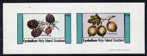 Eynhallow 1981 Fruit (Blackberry & Gooseberry) imperf  set of 2 values (40p & 60p) unmounted mint, stamps on fruit   food