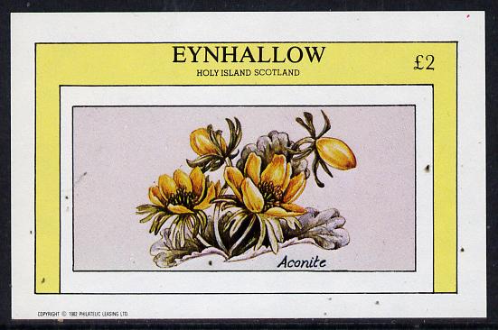 Eynhallow 1982 Flowers #06 (Aconite) imperf deluxe sheet (Â£2 value) unmounted mint, stamps on flowers