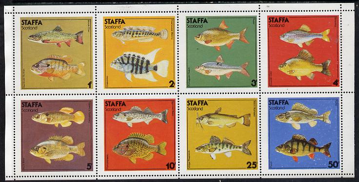 Staffa 1978 Fish #03 (Perch, Carp, Rudd, Roach etc) perf  set of 8 values (1p to 50p) unmounted mint, stamps on fish     marine-life