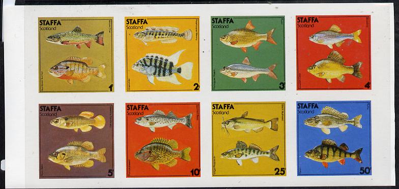 Staffa 1978 Fish #03 (Perch, Carp, Rudd, Roach etc) imperf  set of 8 values (1p to 50p) unmounted mint, stamps on fish     marine-life