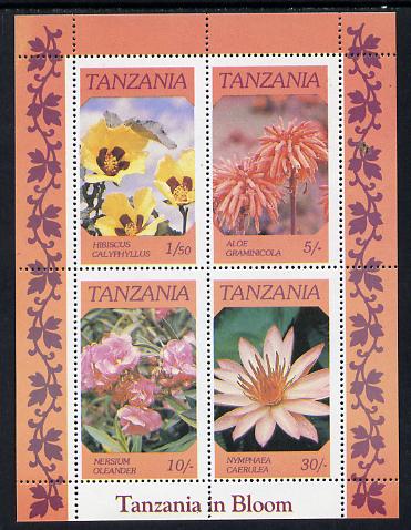Tanzania 1986 Flowers  m/sheet unmounted mint SG MS 478, stamps on flowers