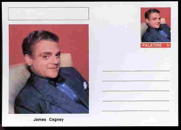 Palatine (Fantasy) Personalities - James Cagney (actor) postal stationery card unused and fine, stamps on personalities, stamps on films, stamps on cinema, stamps on movies, stamps on 