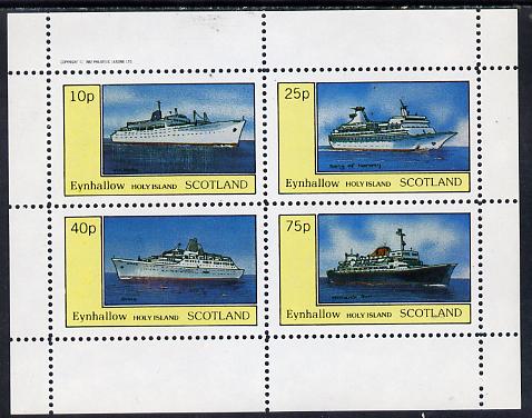 Eynhallow 1982 Ships (Victoria, Song of Norway, Atlas & Monarch Sun) perf  set of 4 values (10p to 75p) unmounted mint, stamps on ships