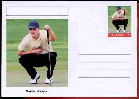 Palatine (Fantasy) Personalities - Martin Kaymer (golf) postal stationery card unused and fine, stamps on personalities, stamps on sport, stamps on golf, stamps on 