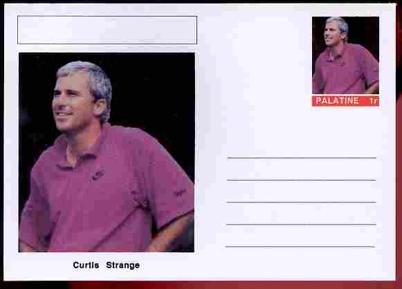 Palatine (Fantasy) Personalities - Curtis Strange (golf) postal stationery card unused and fine, stamps on personalities, stamps on sport, stamps on golf, stamps on 