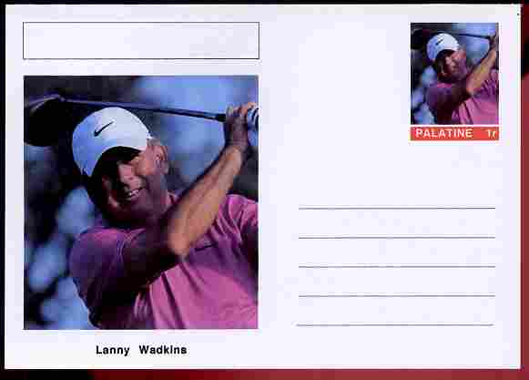 Palatine (Fantasy) Personalities - Lanny Wadkins (golf) postal stationery card unused and fine, stamps on personalities, stamps on sport, stamps on golf, stamps on 