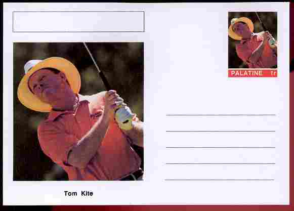 Palatine (Fantasy) Personalities - Tom Kite (golf) postal stationery card unused and fine, stamps on personalities, stamps on sport, stamps on golf, stamps on 
