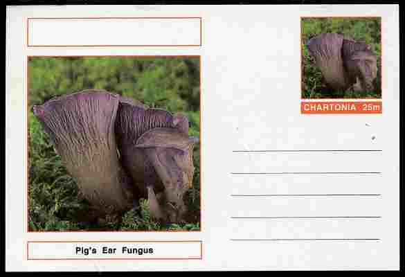 Chartonia (Fantasy) Fungi - Pig's Ear Fungus postal stationery card unused and fine, stamps on , stamps on  stamps on fungi