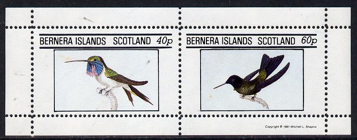 Bernera 1981 Birds #03 (Hummingbirds) perf,set of 2 values (40p & 60p) unmounted mint, stamps on birds, stamps on humming-birds, stamps on hummingbirds