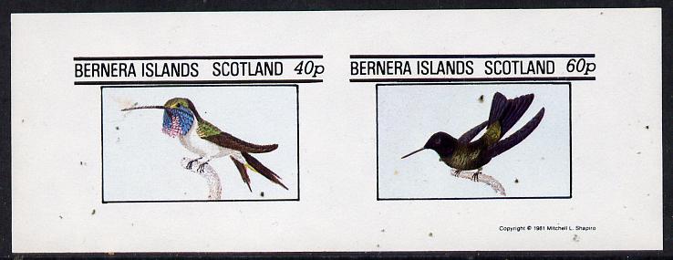 Bernera 1981 Birds #03 (Hummingbirds) imperf,set of 2 values (40p & 60p) unmounted mint, stamps on birds, stamps on humming-birds, stamps on hummingbirds
