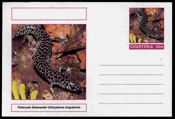 Chartonia (Fantasy) Amphibians - Flatwoods Salamander (Ambystoma cingulatum) postal stationery card unused and fine, stamps on amphibians, stamps on salamanders