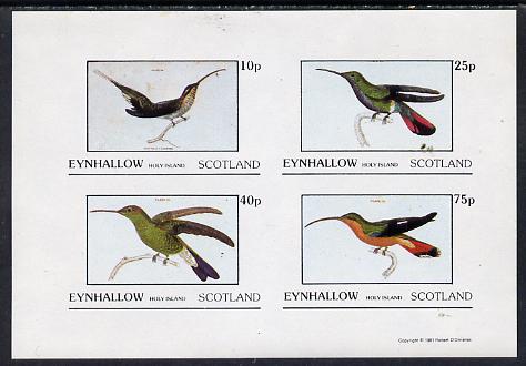 Eynhallow 1981 Hummingbirds imperf,set of 4 values (10p to 75p) unmounted mint, stamps on birds, stamps on humming-birds, stamps on hummingbirds